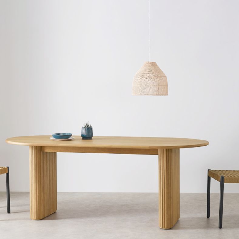 Oval Solid Wood Brown Table Simplicity Double Pedestal Table for Dining Room Clearhalo ' dining_table' 'Dining Tables & Seating' 'Dining Tables' 'furn' 'furn_dining_table' 'Furniture' 'furniture_dining_table' 'Kitchen & Dining Furniture' 'kitchen&dining_furn' 'kitchen' 'kitchen_dining_table' 1200x1200_386eb65f-a0ef-4e98-b25b-e9a68b693602