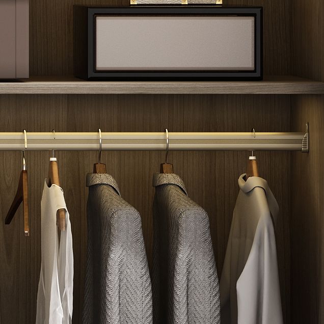 Freestanding Solid Wood Wardrobe Armoire Contemporary Wardrobe with Drawer