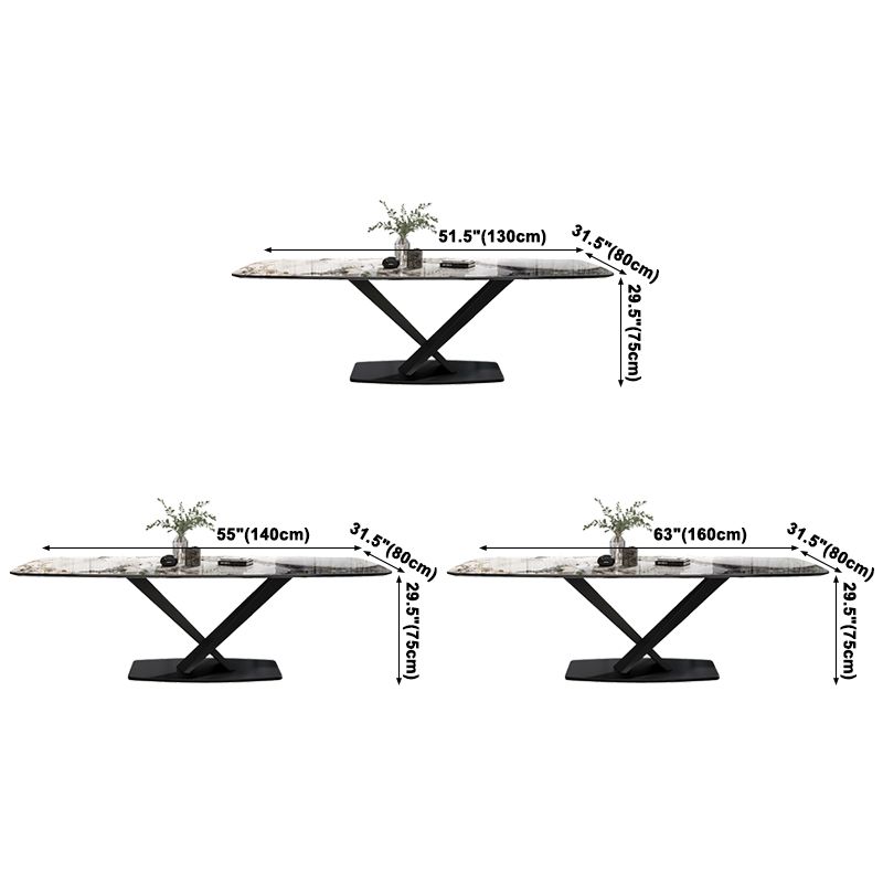 Metal Contemporary Rectangular Dining Table Sintered Stone Dining Table for Dining Room Clearhalo ' dining_table' 'Dining Tables & Seating' 'Dining Tables' 'furn' 'furn_dining_table' 'Furniture' 'furniture_dining_table' 'Kitchen & Dining Furniture' 'kitchen&dining_furn' 'kitchen' 'kitchen_dining_table' 1200x1200_387084a2-d3d1-4e7f-b16e-a0728b34e8f9