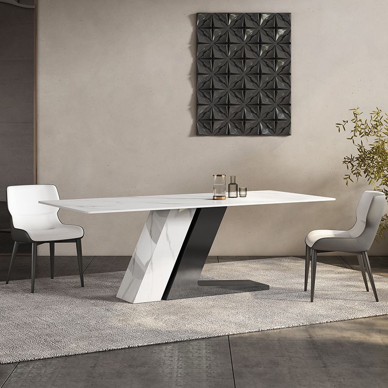 Modern Style 1/3/4/5/7 Pieces Dining Sintered Stone Dining Table Set for Kitchen Clearhalo 'Dining Room Sets' 'Dining Tables & Seating' 'dining_room_set' 'furn' 'furn_dining_room_set' 'Furniture' 'furniture_dining_room_set' 'Kitchen & Dining Furniture' 1200x1200_38718911-2a8e-477b-86fc-2ced73c70251
