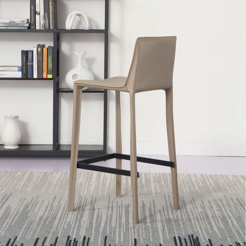 Modern Bar-stool Leather Counter Bar Stool with Metal Legs for Kitchen Clearhalo 'Bar Furniture' 'Bar Stools' 'bar_stools' 'furn' 'furn_bar_stools' 'Furniture' 'furniture_bar_stools' 'Kitchen & Dining Furniture' 1200x1200_38729652-352e-47af-835e-97f5fb0aed7b