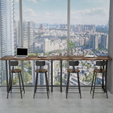 Pine Wood Bar Dining Table Industrial Bar Table with Sled Base for Balcony Clearhalo 'Bar Furniture' 'Bar Tables' 'bar_tables' 'furn' 'furn_bar_tables' 'Furniture' 'furniture_bar_tables' 'Kitchen & Dining Furniture' 1200x1200_3875f3af-689c-4b68-bcc2-5d601f37bdae