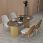 Oval Shape Two-Color Dining Table Simplicity Double Pedestal Table for Dining Room Clearhalo ' dining_table' 'Dining Tables & Seating' 'Dining Tables' 'furn' 'furn_dining_table' 'Furniture' 'furniture_dining_table' 'Kitchen & Dining Furniture' 'kitchen&dining_furn' 'kitchen' 'kitchen_dining_table' 1200x1200_38766f7c-0922-4b68-b59b-5abac623bfc2