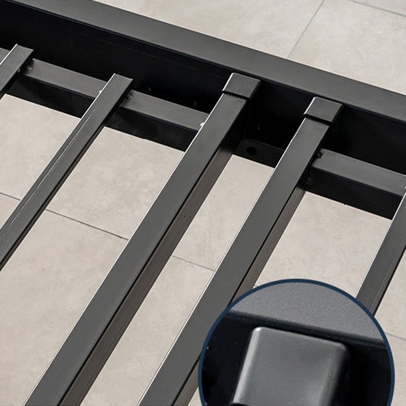 Contemporary Slat Metal Standard Bed with Rectangular Headboard