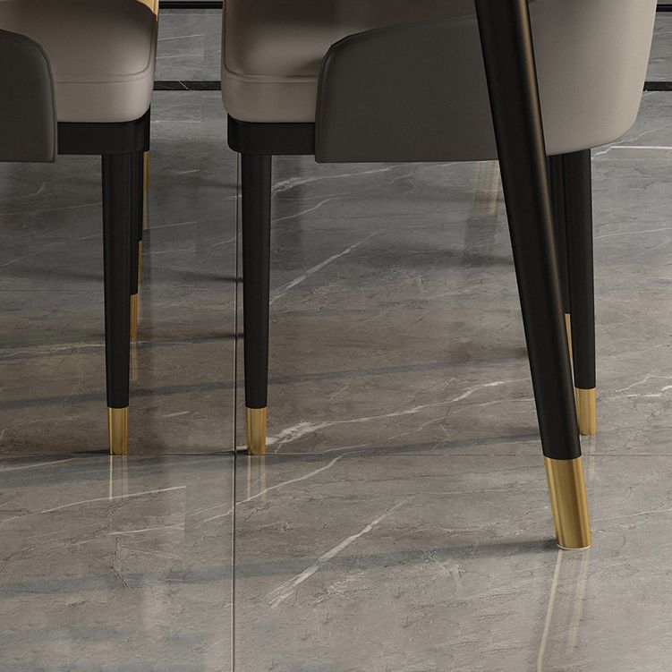 Modern 1/2/5/7 Pieces Grey Dining Set Sintered Stone Dining Table with Leather Chairs Clearhalo 'Dining Room Sets' 'Dining Tables & Seating' 'dining_room_set' 'furn' 'furn_dining_room_set' 'Furniture' 'furniture_dining_room_set' 'Kitchen & Dining Furniture' 'kitchen&dining_furn' 'kitchen' 1200x1200_3877e1f9-d520-4684-8938-7e64f35ec97c