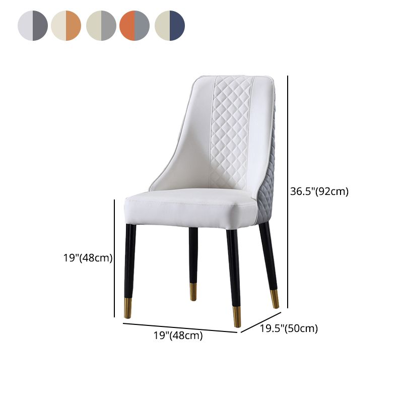 Contemporary Leather Curved Side Chair Matte Finish Parsons Chairs Clearhalo ' kitchen&dining_furn' 'Dining Chairs' 'Dining Tables & Seating' 'dining_chair' 'furn' 'furn_dining_chair' 'Furniture' 'furniture_dining_chair' 'Kitchen & Dining Furniture' 'kitchen' 1200x1200_3879a427-fe15-4b38-a934-7c860264b306