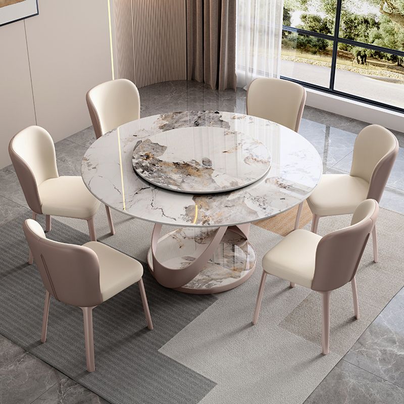 Nordic Glam Dining Round Table Dining Sintered Stone Table for Restaurant Clearhalo 'Dining Tables & Seating' 'Dining Tables' 'dining_table' 'furn' 'furn_dining_table' 'Furniture' 'furniture_dining_table' 'Kitchen & Dining Furniture' 'kitchen' 'kitchen_dining_table' 1200x1200_387a1bb3-f501-410f-87e3-40e571c55732