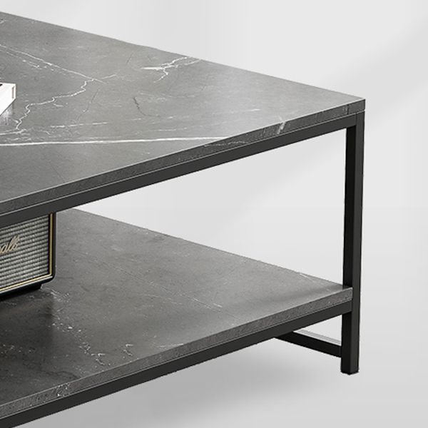 Rectangle Cocktail Table Frame Single Coffee Table with Shelf Clearhalo 'Coffee & Accent Tables' 'Coffee Tables' 'coffee_tables' 'furn' 'furn_coffee_tables' 'Furniture' 'Living Room Furniture' 1200x1200_387af0c4-94e2-424c-9243-6a05272d2b16