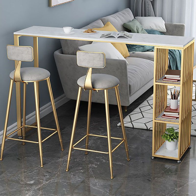 Glam Style Rectangle Counter Table Marble Top 42-inch Height Table for Living Room Clearhalo 'Bar Furniture' 'Bar Tables' 'bar_tables' 'furn' 'furn_bar_tables' 'Furniture' 'furniture_bar_tables' 'Kitchen & Dining Furniture' 'kitchen&dining_furn' 'kitchen' 1200x1200_387b158a-3c2e-4f43-bcb3-12486df22ccb