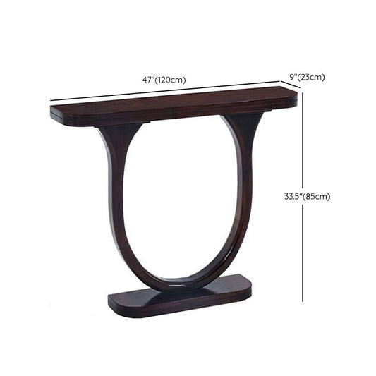 Solid Wood Half Moon Console Table 33.46" Tall 1-shelf Accent Table