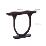 Solid Wood Half Moon Console Table 33.46" Tall 1-shelf Accent Table