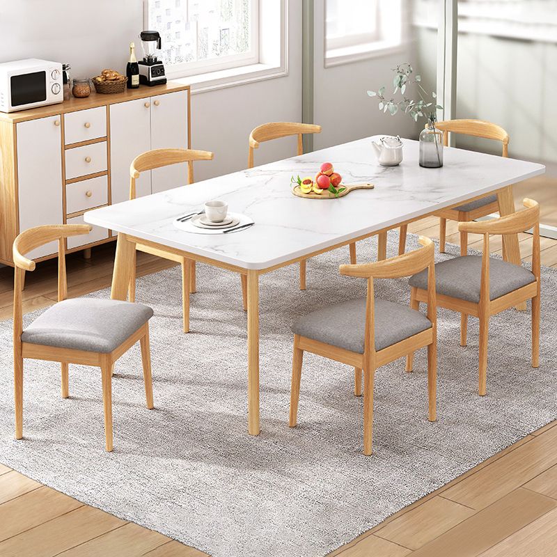 Contemporary MDF Rectangle Shape Dining Set Kitchen Standard Dining Set with 4 Legs Table Clearhalo 'Dining Room Sets' 'Dining Tables & Seating' 'dining_room_set' 'furn' 'furn_dining_room_set' 'Furniture' 'furniture_dining_room_set' 'Kitchen & Dining Furniture' 'kitchen&dining_furn' 'kitchen' 1200x1200_387c7713-0aa9-4327-afe9-9abe790b88b0