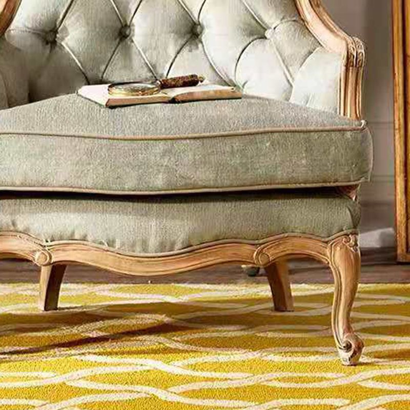 Französisches Land Sofa Holz getuftetes Split-Rückschlag für Wohnzimmer