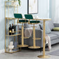 Glam Iron Bar Table Faux Marble White Top 41.3"H Bistro Table with Wine Rack Clearhalo 'Bar Furniture' 'Bar Tables' 'bar_tables' 'furn' 'furn_bar_tables' 'Furniture' 'furniture_bar_tables' 'Kitchen & Dining Furniture' 1200x1200_387d1fd0-dfae-4aca-bba6-94a0e0734bd8