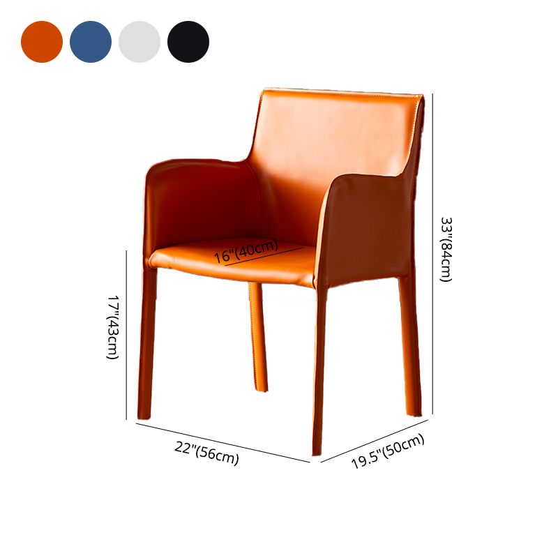 Leather Dining Armchair Upholstered Arm Single Chair with Metal Legs Clearhalo ' kitchen&dining_furn' 'Dining Chairs' 'Dining Tables & Seating' 'dining_chair' 'furn' 'furn_dining_chair' 'Furniture' 'furniture_dining_chair' 'Kitchen & Dining Furniture' 'kitchen' 1200x1200_387e9085-da87-40f7-93f1-88ef98d1433c