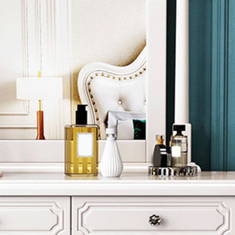 3-Piece Set Makeup Vanity Victorian Mirror and Stool Dressing Desk Clearhalo 'Bedroom Furniture' 'furn' 'furn_makeup_vanities' 'Furniture' 'Makeup Vanities' 'makeup_vanities' 1200x1200_387eaa7c-ef12-4473-8728-545ab3277ee4