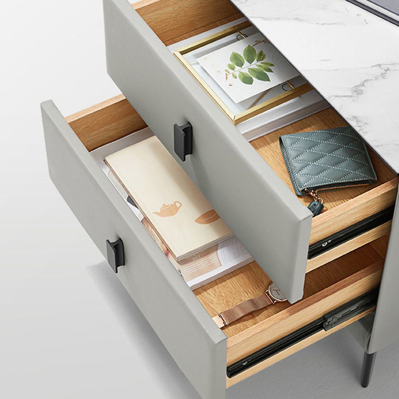 Armoire de chevet en bois et en pierre Les tiroirs modernes comprennent le rangement du tiroir de table de nuit