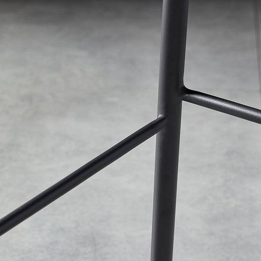 Contemporary Style Low Back Leather Armless Bar Stool with Metal Legs