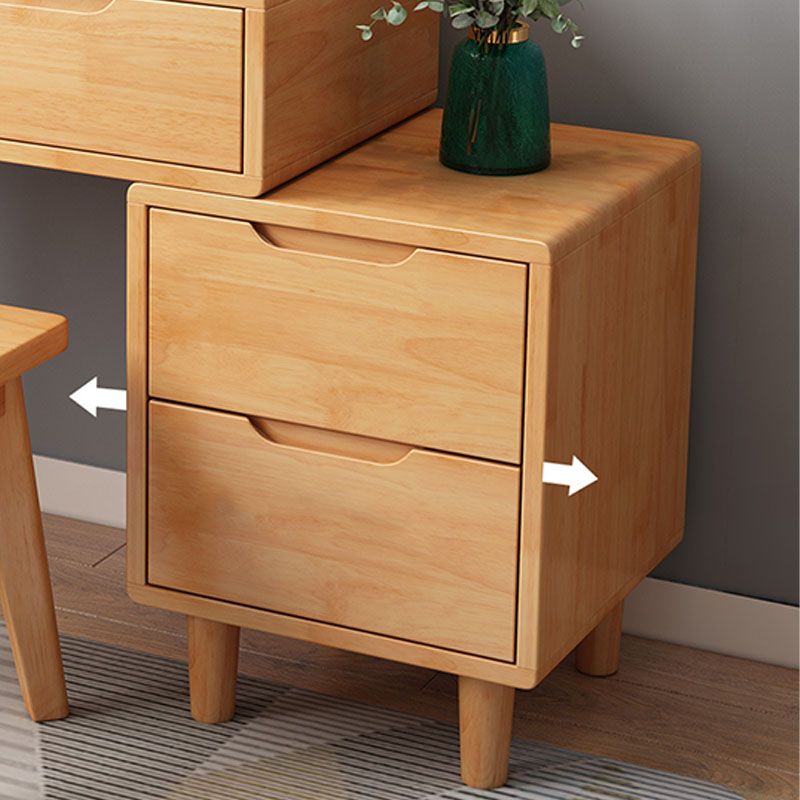 31. 5 "L Table de vanité en bois avec miroir et tabouret 4 tiroirs de maquillage Table de table de vanité