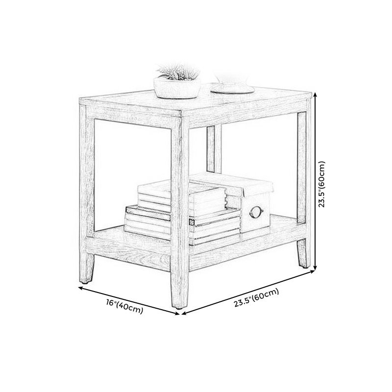 Houten zijde 23,6 "hoge modernistische tafel vierkante eindtafel met plank voor woonkamer
