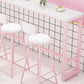 Glam Rectangle Bar Stool Table White Top Pub Table with Pink Base Clearhalo 'Bar Furniture' 'Bar Tables' 'bar_tables' 'furn' 'furn_bar_tables' 'Furniture' 'Kitchen & Dining Furniture' 1200x1200_3883343b-6d01-4cad-be1d-4c37d22a7fbb