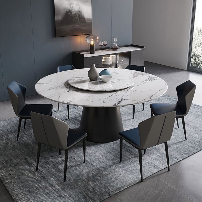 Contemporary Stone Round Dining Set 1/4/7/11 Pieces Turntable Dining Furniture for Home Clearhalo 'Dining Room Sets' 'Dining Tables & Seating' 'dining_room_set' 'furn' 'furn_dining_room_set' 'Furniture' 'Kitchen & Dining Furniture' 1200x1200_38840a19-4eec-46bd-90aa-4fc324fb3d7c