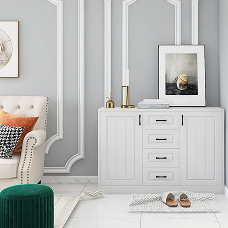 Contemporary White Wooden Accent Cabinet with Doors and Drawers Clearhalo 'Cabinets & Chests' 'cabinets_chests' 'furn' 'furn_cabinets_chests' 'Furniture' 'Living Room Furniture' 1200x1200_38843d73-4799-4d2e-a958-f4a055980524