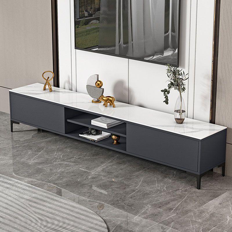 Glam TV Media Console a 2 porte Glass Top Media Console TV Stand
