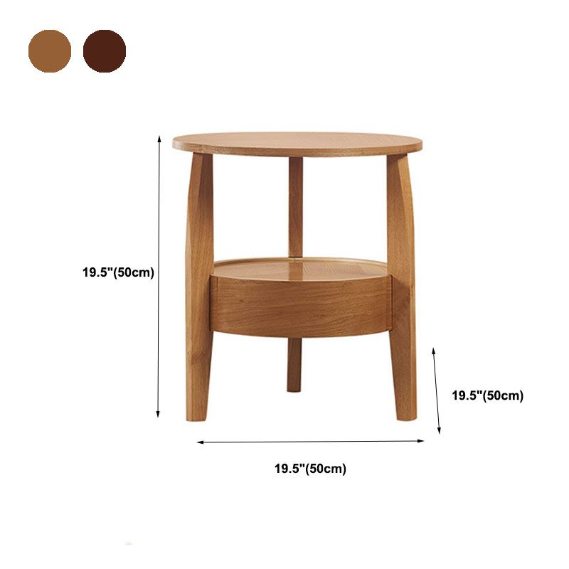 Traditional Round Wooden Top Side Table 3 Legs End Table with Storage Clearhalo 'Coffee & Accent Tables' 'End & Side Tables' 'end_side_tables' 'furn' 'furn_end_side_tables' 'Furniture' 'Living Room Furniture' 1200x1200_3885adc4-36c0-4cef-b1f9-5cdd8765087f