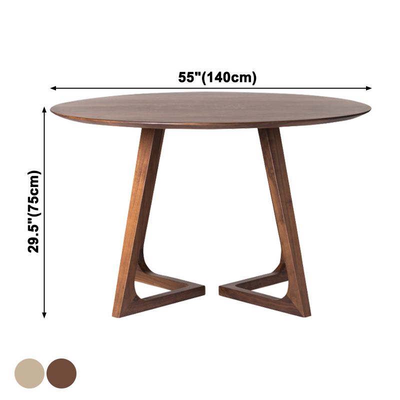 Solid Wood Double Pedestal Dinette Table Simplicity Dining Table Round for Home Clearhalo ' dining_table' 'Dining Tables & Seating' 'Dining Tables' 'furn' 'furn_dining_table' 'Furniture' 'furniture_dining_table' 'Kitchen & Dining Furniture' 'kitchen&dining_furn' 'kitchen' 'kitchen_dining_table' 1200x1200_38889b9f-3bac-4191-8f55-1cb92d3299bf