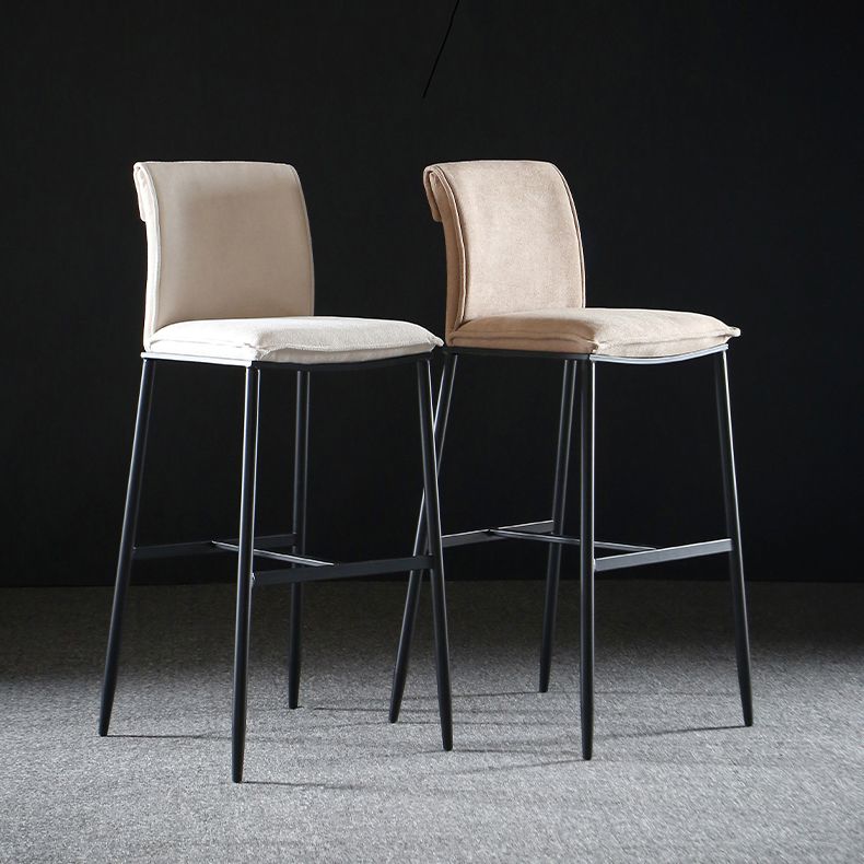 Upholstered Modern Counter Bar Stool Armless Backrest Bar Stool with Metal Base Clearhalo 'Bar Furniture' 'Bar Stools' 'bar_stools' 'furn' 'furn_bar_stools' 'furniture_bar_stools' 'Kitchen & Dining Furniture' 'kitchen&dining_furn' 'kitchen' 'kitchen_furn' Furniture' 1200x1200_38890dab-3008-4112-b188-7fe92786137f