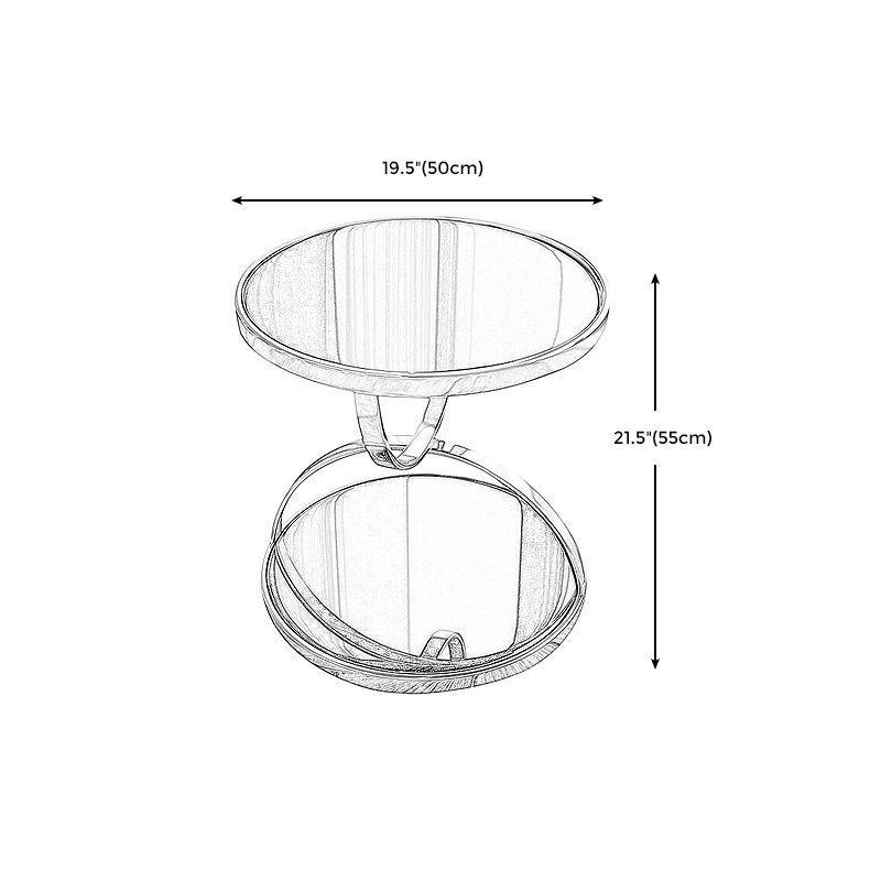 Glam Round Double Tier End Table Glossy Stone Side Table with Shelf Clearhalo 'Coffee & Accent Tables' 'End & Side Tables' 'end_side_tables' 'furn' 'furn_end_side_tables' 'Furniture' 'Living Room Furniture' 1200x1200_3889566f-62db-4632-9d1e-8effdf5c4805
