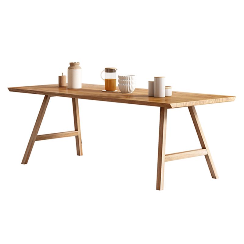 Rectangle Wooden Dining Table Modern Pine Table in Nature with Double Pedestal Clearhalo ' dining_table' 'Dining Tables & Seating' 'Dining Tables' 'furn' 'furn_dining_table' 'Furniture' 'furniture_dining_table' 'Kitchen & Dining Furniture' 'kitchen&dining_furn' 'kitchen' 'kitchen_dining_table' 1200x1200_388a0f72-096b-4858-95d0-06b422c78f2e