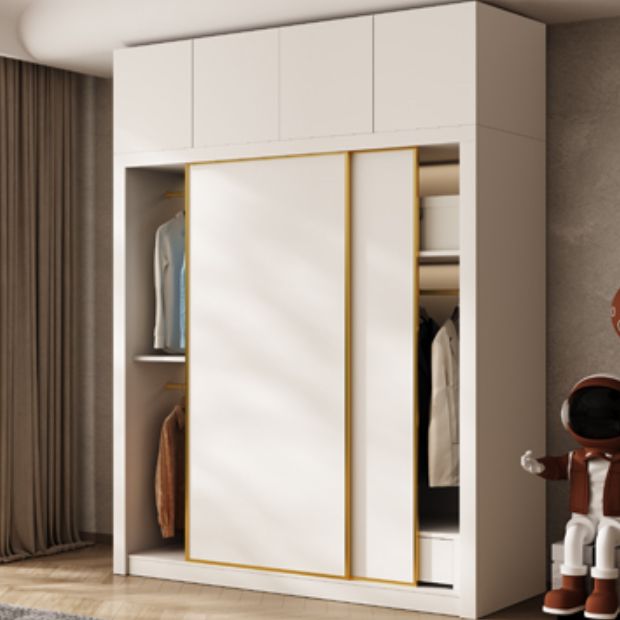 Modern Wardrobe Armoire with Garment Rod Wood Wardrobe Cabinet Clearhalo 'Armoires & Wardrobes' 'armoires_wardrobes' 'Bedroom Furniture' 'furn' 'furn_armoires_wardrobes' 'Furniture' 1200x1200_388ad9e1-6315-427b-ac66-6f83258a2a9f