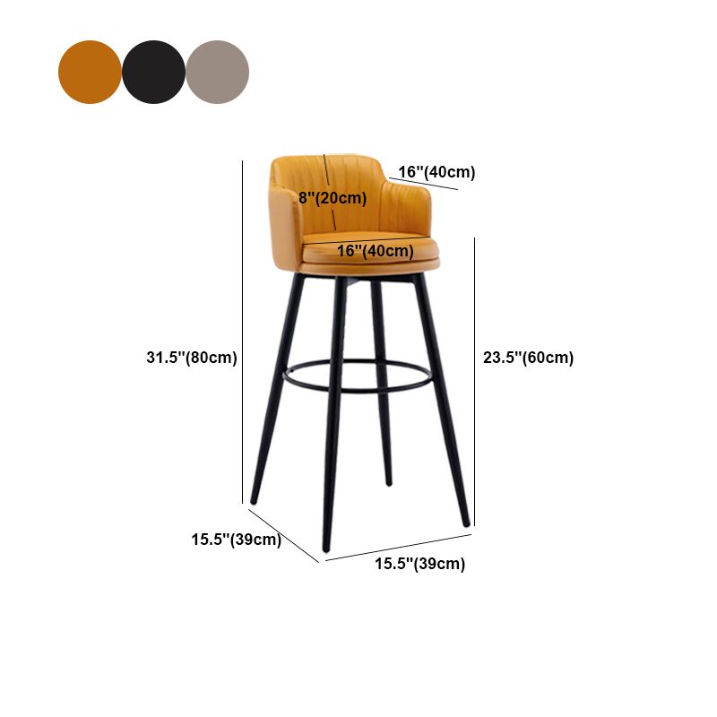 Contemporary Swivel Bar Stool Upholstered Leather Stools with Footrest Clearhalo 'Bar Furniture' 'Bar Stools' 'bar_stools' 'furn' 'furn_bar_stools' 'Furniture' 'Kitchen & Dining Furniture' 1200x1200_388b7ce9-7a99-497b-a876-da908435da70
