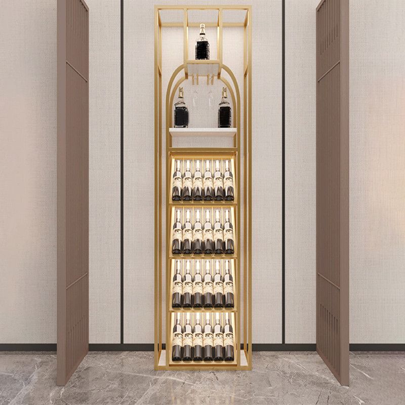 棚付きのメタルフロアワインボトル＆ガラスラック工業用ワインラック