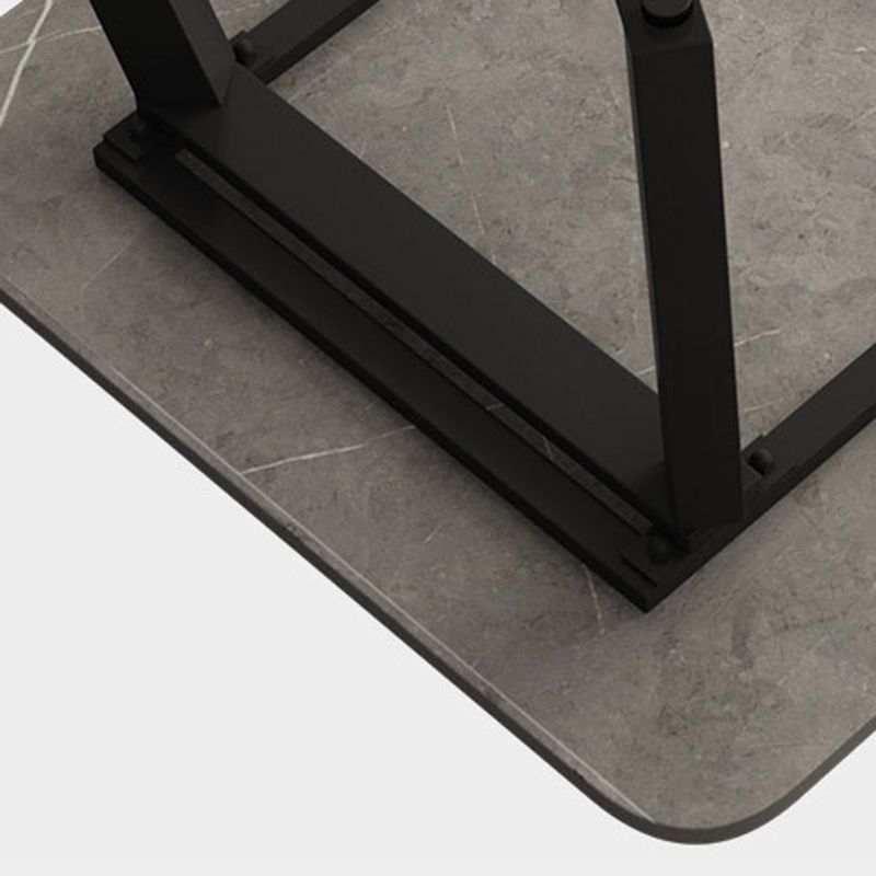 Modern Matte Finish Dining Table for Home Stone Top Dinette Table with Metal Sled Clearhalo 'Dining Tables & Seating' 'Dining Tables' 'dining_table' 'furn' 'furn_dining_table' 'Furniture' 'Kitchen & Dining Furniture' 1200x1200_388d32c1-16f3-42f4-89f6-c885f675c0fa