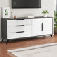 Console TV in legno contemporanea da 16 "D Wooden Console chiusa TV stand con 3-cassetto