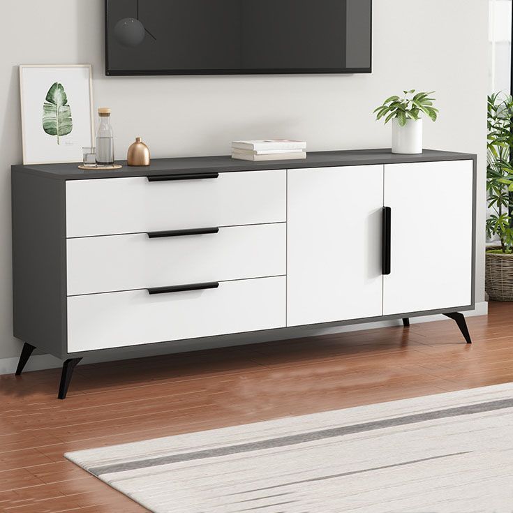 Console TV in legno contemporanea da 16 "D Wooden Console chiusa TV stand con 3-cassetto