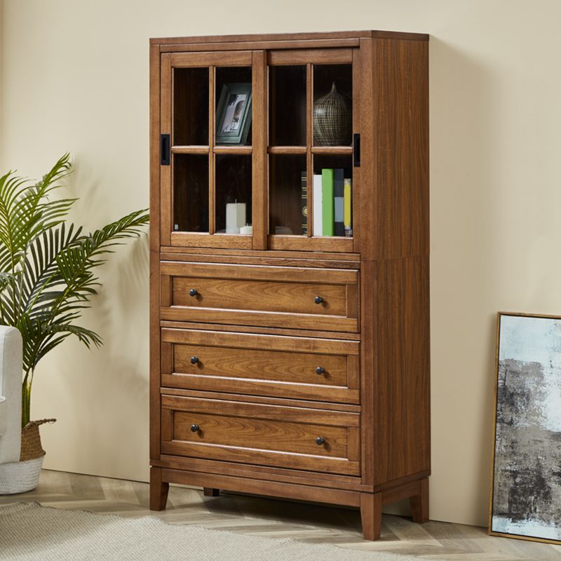 Librure de style moderne a fermé la bibliothèque en bois standard pour salle d'étude