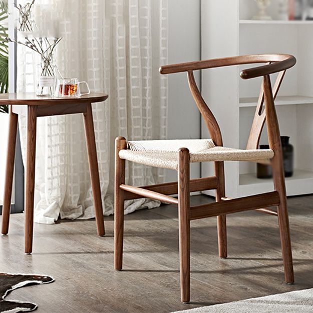 Contemporary Home Wood Arm Chair Natural Wishbone Dining Chair (Set of 2) Clearhalo ' kitchen&dining_furn' 'Dining Chairs' 'Dining Tables & Seating' 'dining_chair' 'furn' 'furn_dining_chair' 'Furniture' 'furniture_dining_chair' 'Kitchen & Dining Furniture' 'kitchen' 1200x1200_388f04d4-783f-4f42-8bd6-808d91dac624