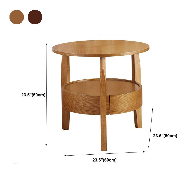 Traditional Round Wooden Top Side Table 3 Legs End Table with Storage Clearhalo 'Coffee & Accent Tables' 'End & Side Tables' 'end_side_tables' 'furn' 'furn_end_side_tables' 'Furniture' 'Living Room Furniture' 1200x1200_388f0cdb-a7ef-41bb-85ab-02554e96cdd2