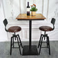 Industrial Metal Barstool Faux Leather Upholstered Counter Stool in Matte Finish