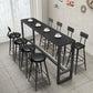 Black Bar Dining Table Sintered Stone Bar Height Cocktail Table with Metal Base
