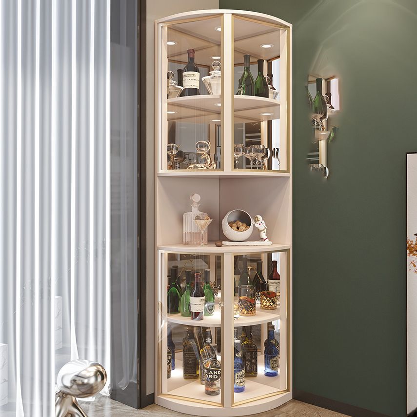 2ドアウッドキャビネット78.74 "ガラスドア付きの高さのアクセントキャビネット