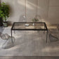Rectangular Dining Table Glass Tabletop with Black Aluminum Legs Clearhalo 'Dining Tables & Seating' 'Dining Tables' 'dining_table' 'furn' 'furn_dining_table' 'Furniture' 'Kitchen & Dining Furniture' 1200x1200_3895a2b8-1e15-4947-93ec-a162376966a0