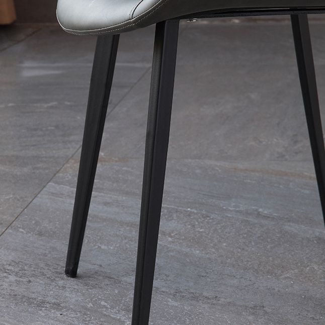 Metal Industrial Dining Chair Metallic Finish Solid Back Indoor Chair Clearhalo 'Dining Chairs' 'Dining Tables & Seating' 'dining_chair' 'furn' 'furn_dining_chair' 'Furniture' 'furniture_dining_chair' 'Kitchen & Dining Furniture' 1200x1200_3895b235-a319-4fff-9664-de3540dd7845