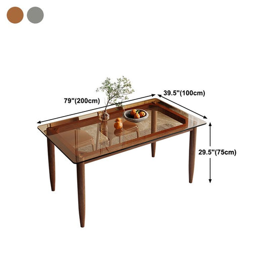 Modern Glass Dining Table Solid Wood Dining Table for Dining Room Clearhalo 'Dining Tables & Seating' 'Dining Tables' 'dining_table' 'furn' 'furn_dining_table' 'Furniture' 'furniture_dining_table' 'Kitchen & Dining Furniture' 'kitchen' 'kitchen_dining_table' 1200x1200_3896c56a-417e-482c-ab4f-ac2b29cce2c0