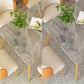 Set da pranzo Nordic Stone Top 1/2/5/7 pezzi Tavolo da pranzo grigio con sedie in pelle