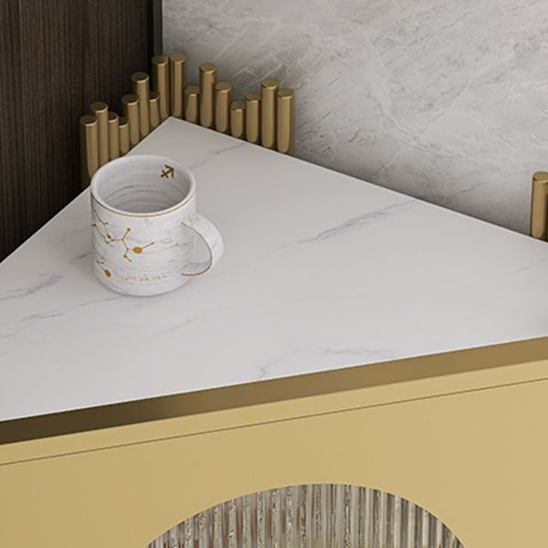 Glam Stone and Metal Sideboard Table 1 Cabinet Glass Door Buffet Stand Clearhalo 'buffet_sideboard' 'Buffets & Sideboards' 'Furniture' 'furniture_buffet_sideboard' 'Kitchen & Dining Furniture' 1200x1200_389afb1d-e46a-42db-a0e3-4c1730765790